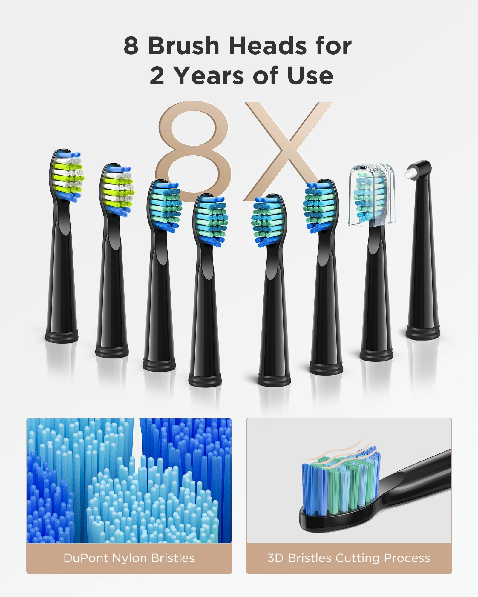 Fairywill 전기 음파 칫솔 FW-507 USB 충전 충전식 성인 방수 전자 칫솔 교체 헤드