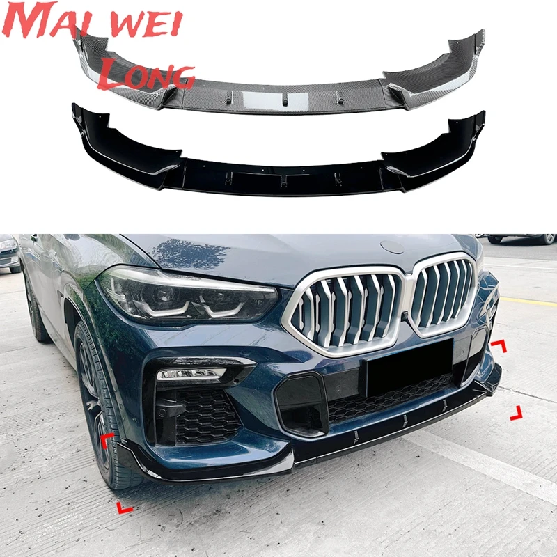 

For BMW 2020-2022 X6 G06 M Sport Front Bumper Spoiler Lip Glossy Black Car Lower Guard Blade Protector Board Body Rear Bumper