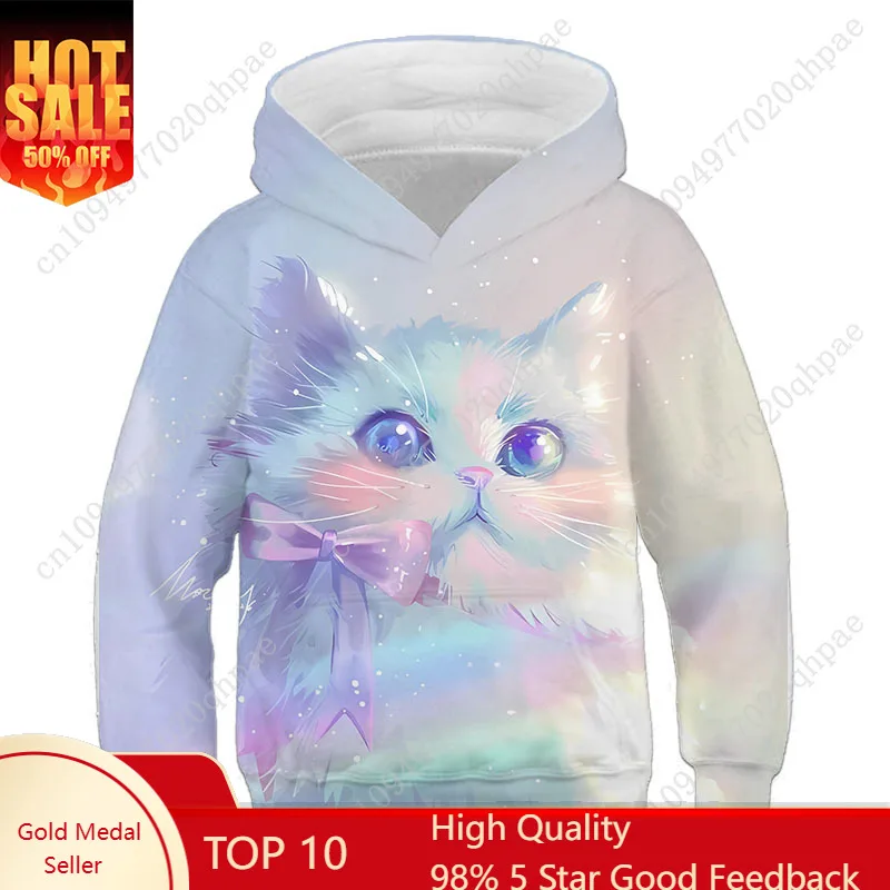 Детская одежда Толстовки с длинными рукавами и милым 3D принтом