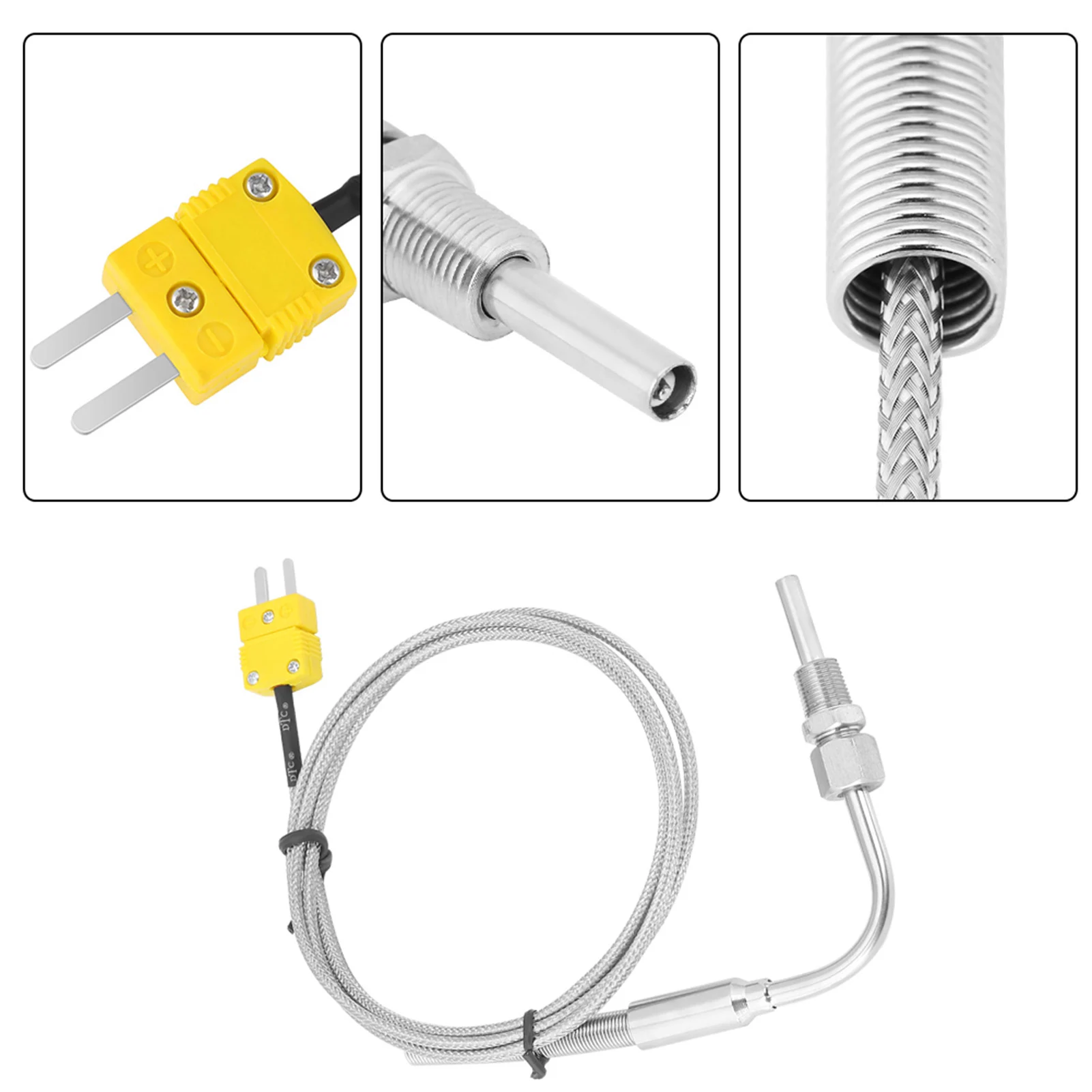 EGT Thermocouple K Type for Exhaust Gas Temp Probe with Exposed Tip and Connector K Type Thermocouple EGT K Type Thermocouple