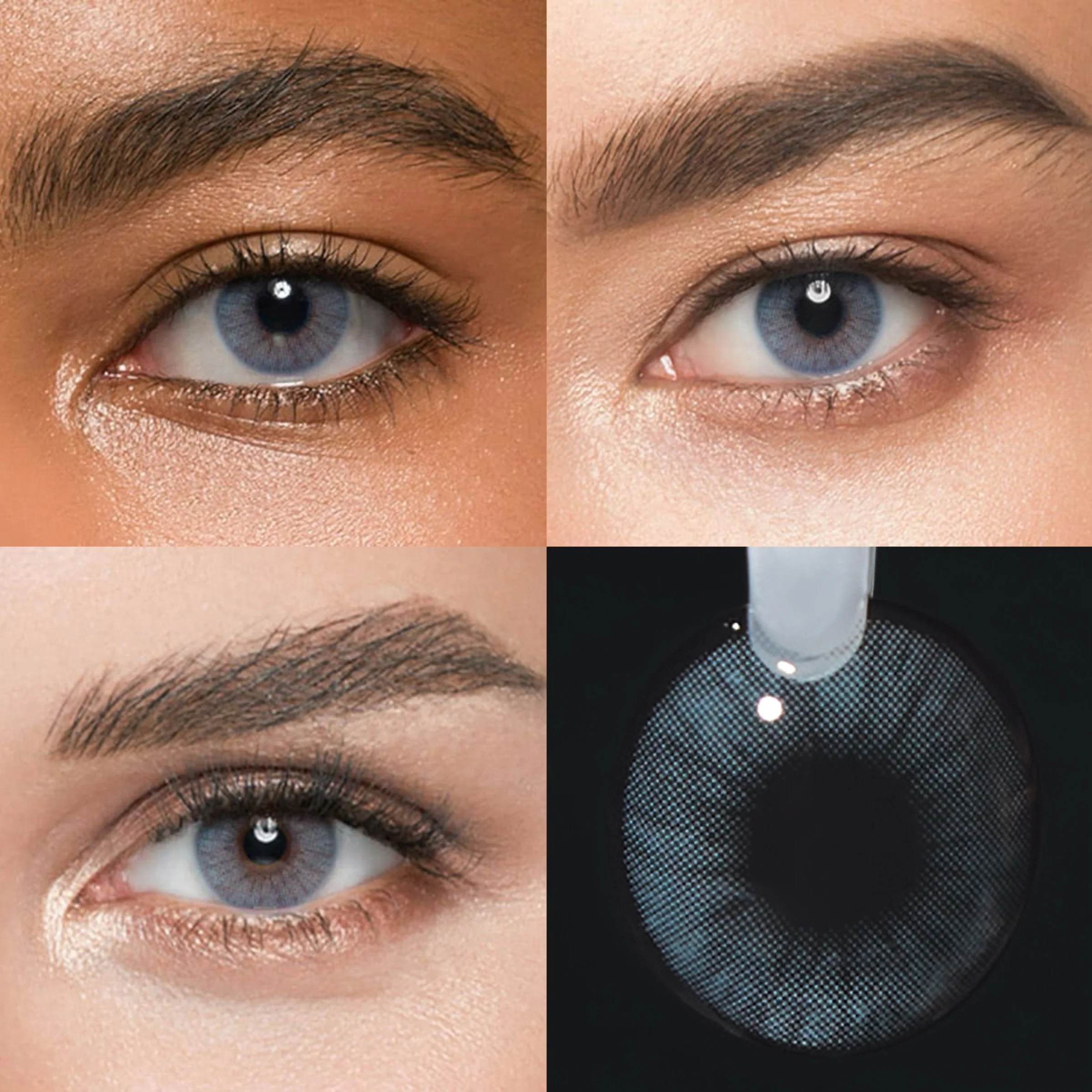 VISUASHOW Aurora Graphite Kontaktlinsen in natürlicher Farbe, 1 Paar Myopie, halbe Jahreskontaktlinsen mit Strom für Augen-Make-up