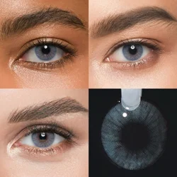 VISUASHOW Aurora Graphite Natural Color Contact Lenses 1Pair Myopia Half Yearly Colored Contact Lens With Power for Eye Makeup
