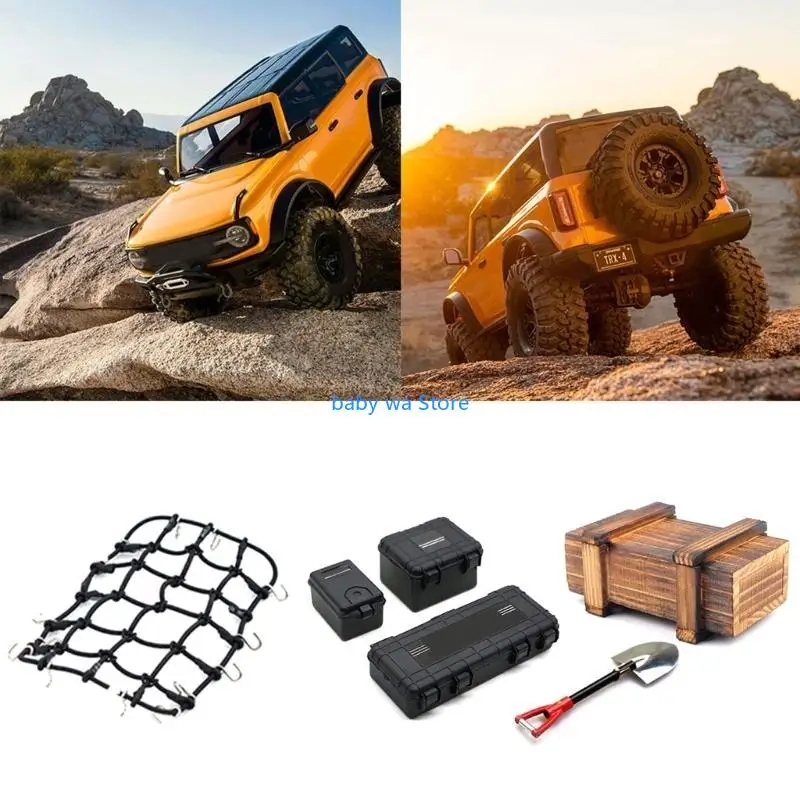 

Elastic Luggage Net RC Luggage Box Shovel Set for 1/10 RC Vehicle Truck Car 4XBD