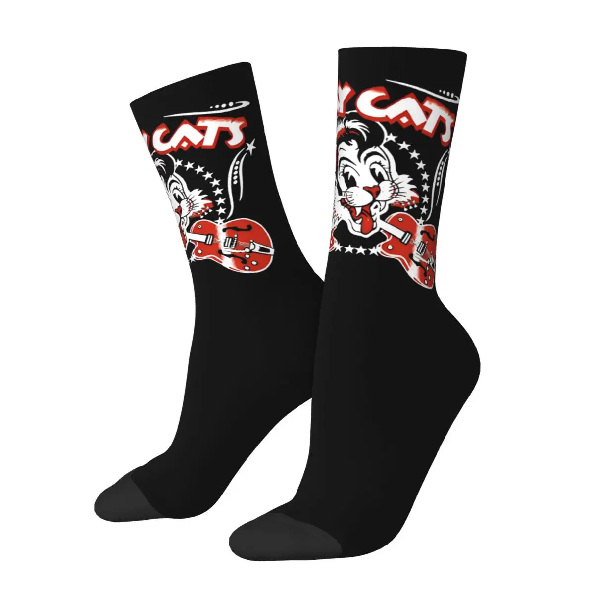 Stray Cats Rock This Town Chaussettes pour hommes, Chaussettes coréennes, Conception coordonnante, Chaussettes d'escalade d'automne, Haute qualité, Cadeau d'anniversaire