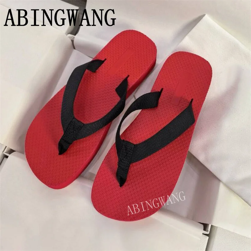 

Summer Flat Flip Flops Open Toe Thick Sole Ladies Slippers 2025 New Summer Lazy Causal Slippers Women Beach Shoes