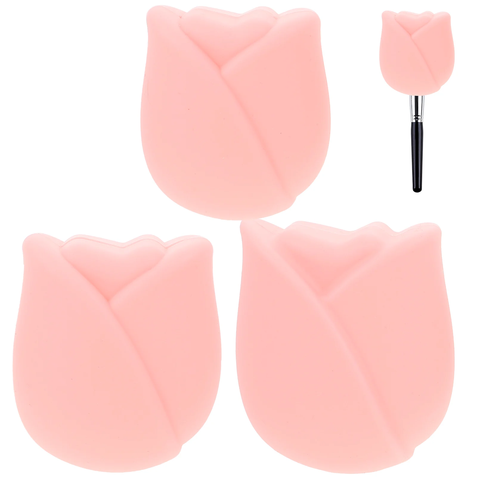 

3 Pcs Makeup Brush Case Travel Holder Protective Cover for Tool Silica Gel Cosmetics Head Portable Silicone Durable