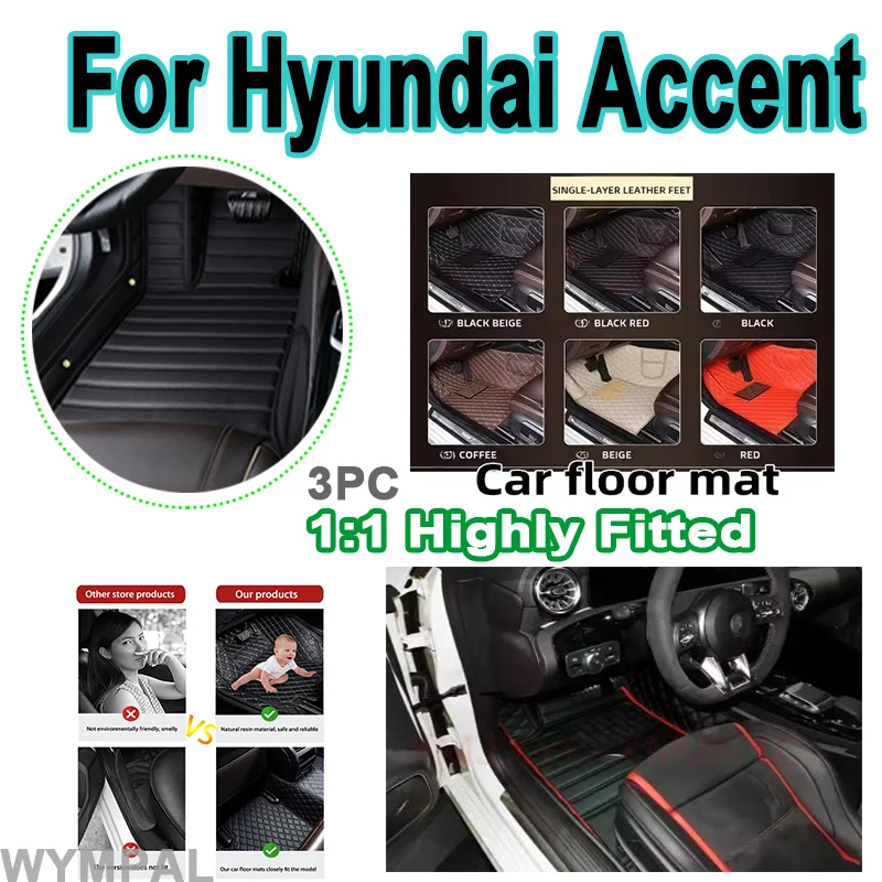 

Luxury Car Floor Mats For Hyundai Accent Verna Super Pony Brio Dodge Attitude MC MK3 2006~2011 Leather Mat Rugs Carpets Car mats