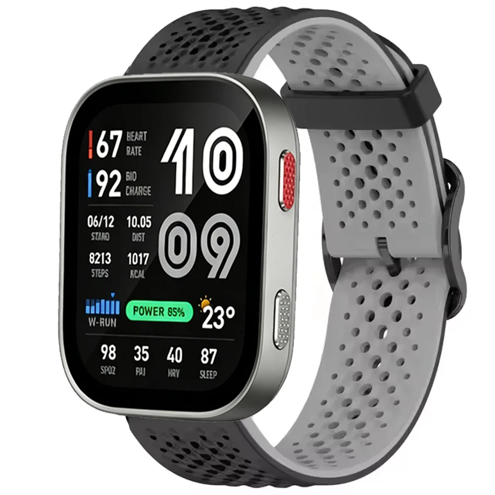 20mm 22mm Liquid Silicone Strap For Amazfit Balance 3 2 1/Bip Max 6 5 Original Breathable Bracelet Amazfit Active Max 3 2/Helio