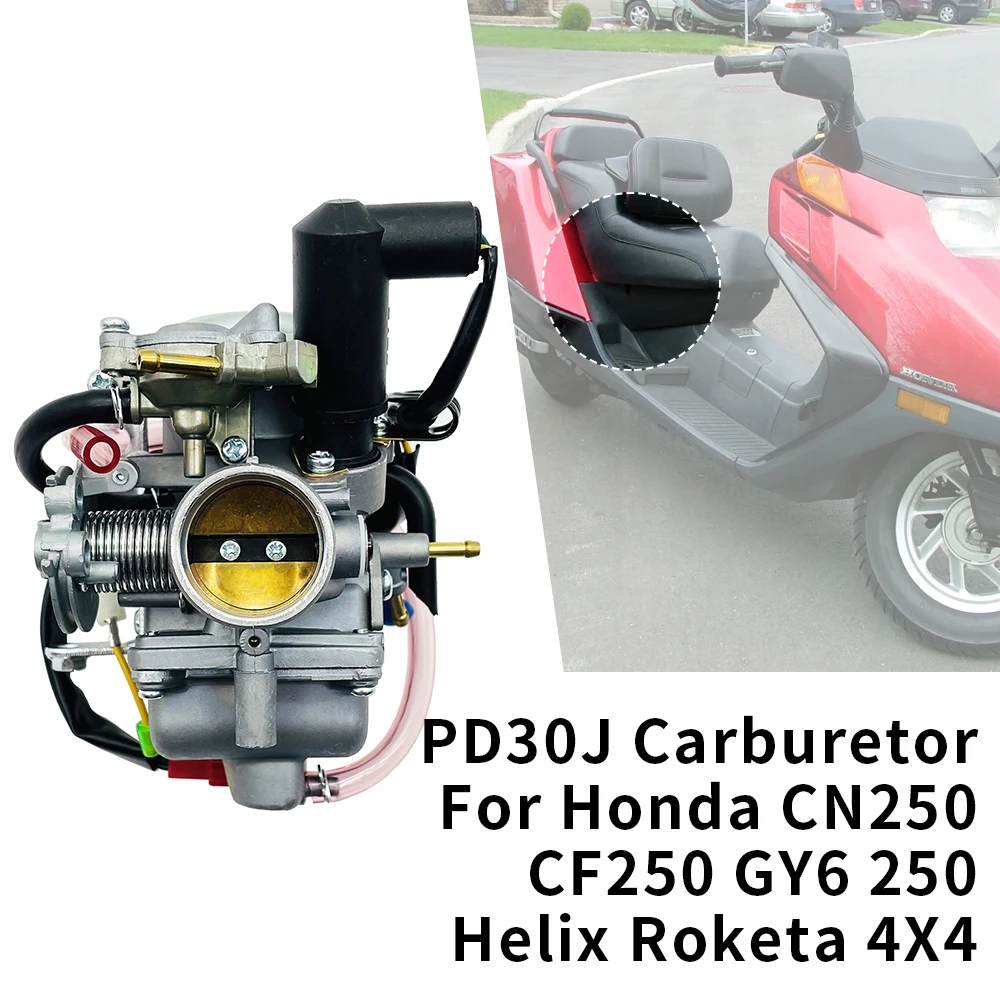 

Карбюратор для мотоцикла PD30J, подходит для двигателя ATV 250cc Honda CN250 CF250 GY6 250 Helix Roketa 4X4