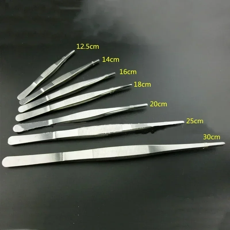 12.5/14/16/18 Cm Stainless Steel Precision Tweezers with Curved Pointed Serrated Tip Repair Hand Tools Industrial Tweezers