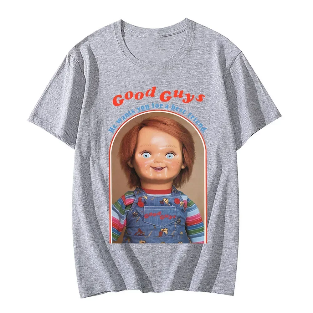 New Chucky Cotton T-Shirts Anime Graphic Print Women Fashion Casual Short Sleeves T Shirt Harajuku Unisex Tees Tops Clothing