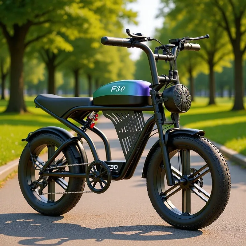 20 inch retro electric motorcycle fat tire snow electric bicycle