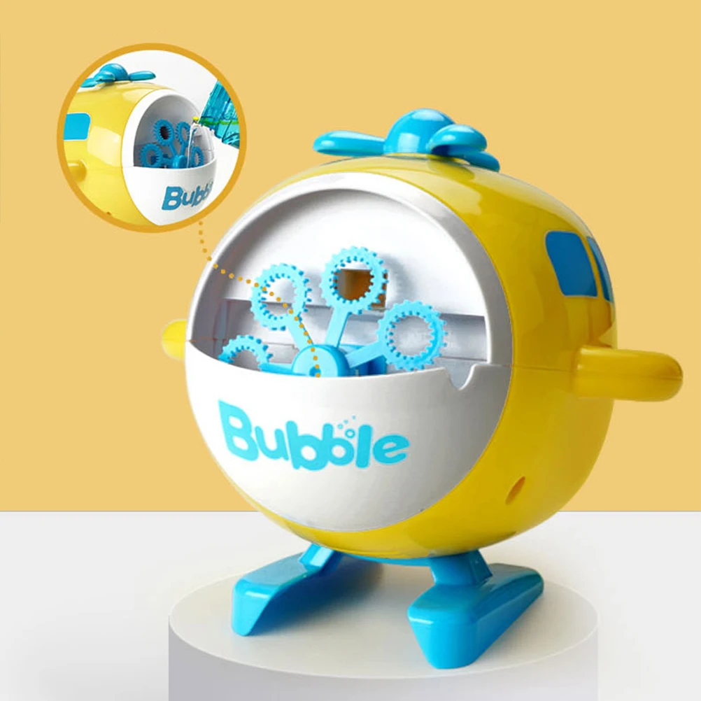 1pc バブルマシン子供のための電気自動バブルメーカークリエイティブヘリコプター形状軽量子供パーティーギフト