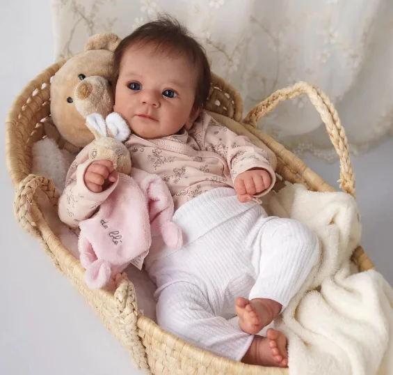 20inch lifelike Reborn  Doll With Full Soft Body , 3D Skin With visible veins , Hand Rooted Brown hair ,Perfect Birthday Gift