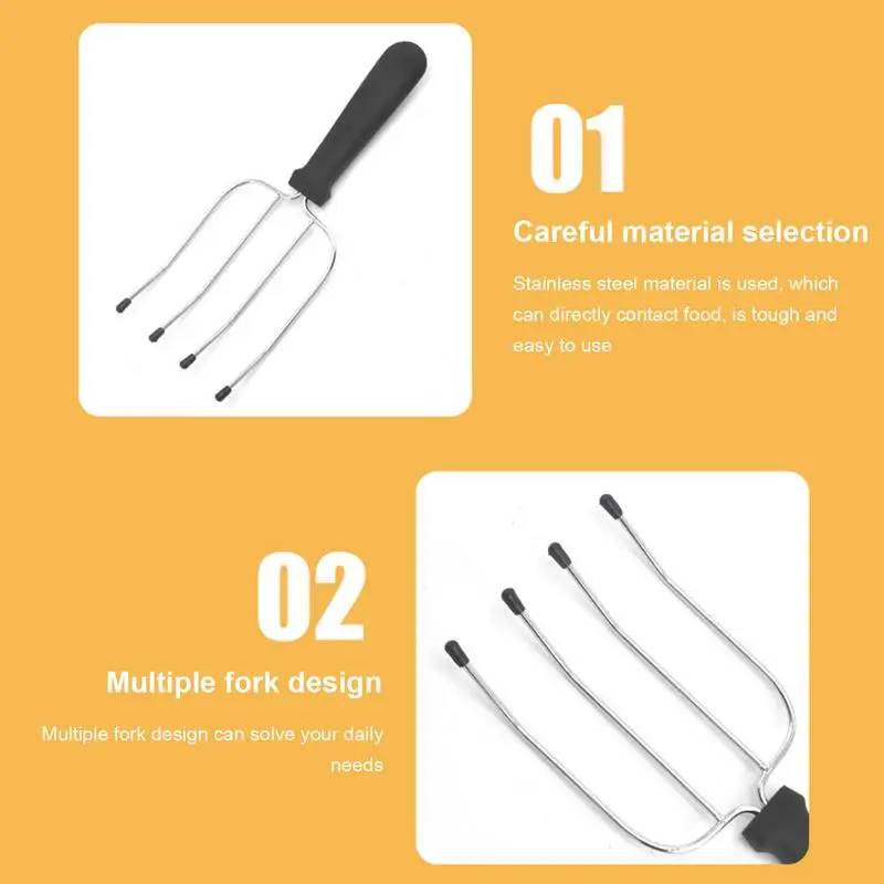 Barbecue Fork Stainless Steel Four Forks Skewers Roasting Stick Smores Skewer for Hot Dog BBQ Picnic Camping Grill Accessories