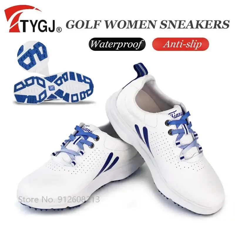 

TTYGJ Ladies Microfiber Non-slip Golf Shoes Women Breathable Soft Athletic Sneakers Female Lace-up Lightweight Sneakers Leisure