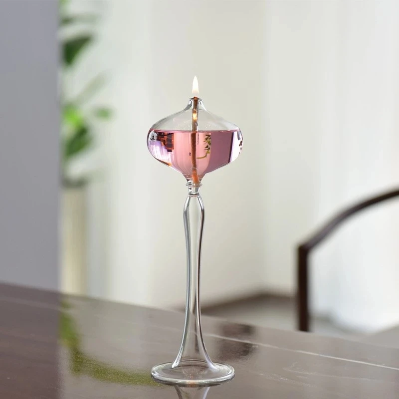 3pcs set Long Glass Oil Lamp Transparent candle holders Wedding Decoration Creative Kerosene Lamp Candlestick Home decor