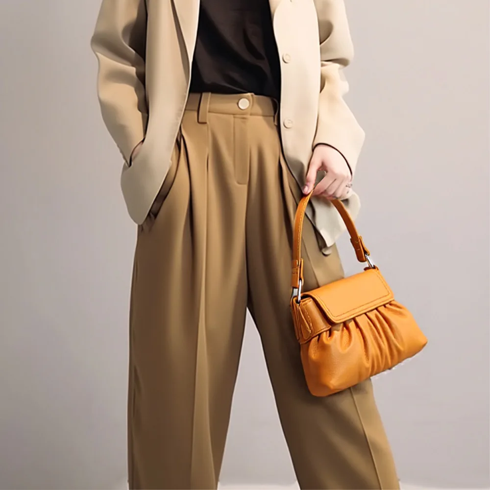 

2026 Pleated Cloud Single-shoulder Bag, Leather Women's Commuter Women's Leather Crossbody Designer Luxury Bag