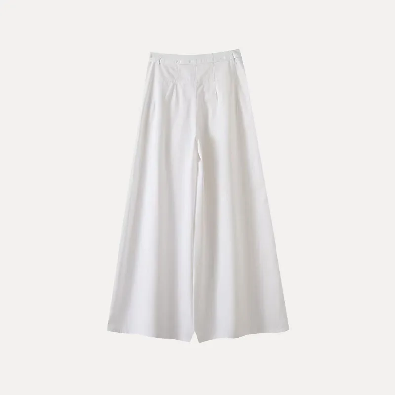 Spring 2025 Women's Loose Commuter Wide Leg Pants Comfortable Casual Trousers Polyester Fiber 00% Commute Sle Z Brand