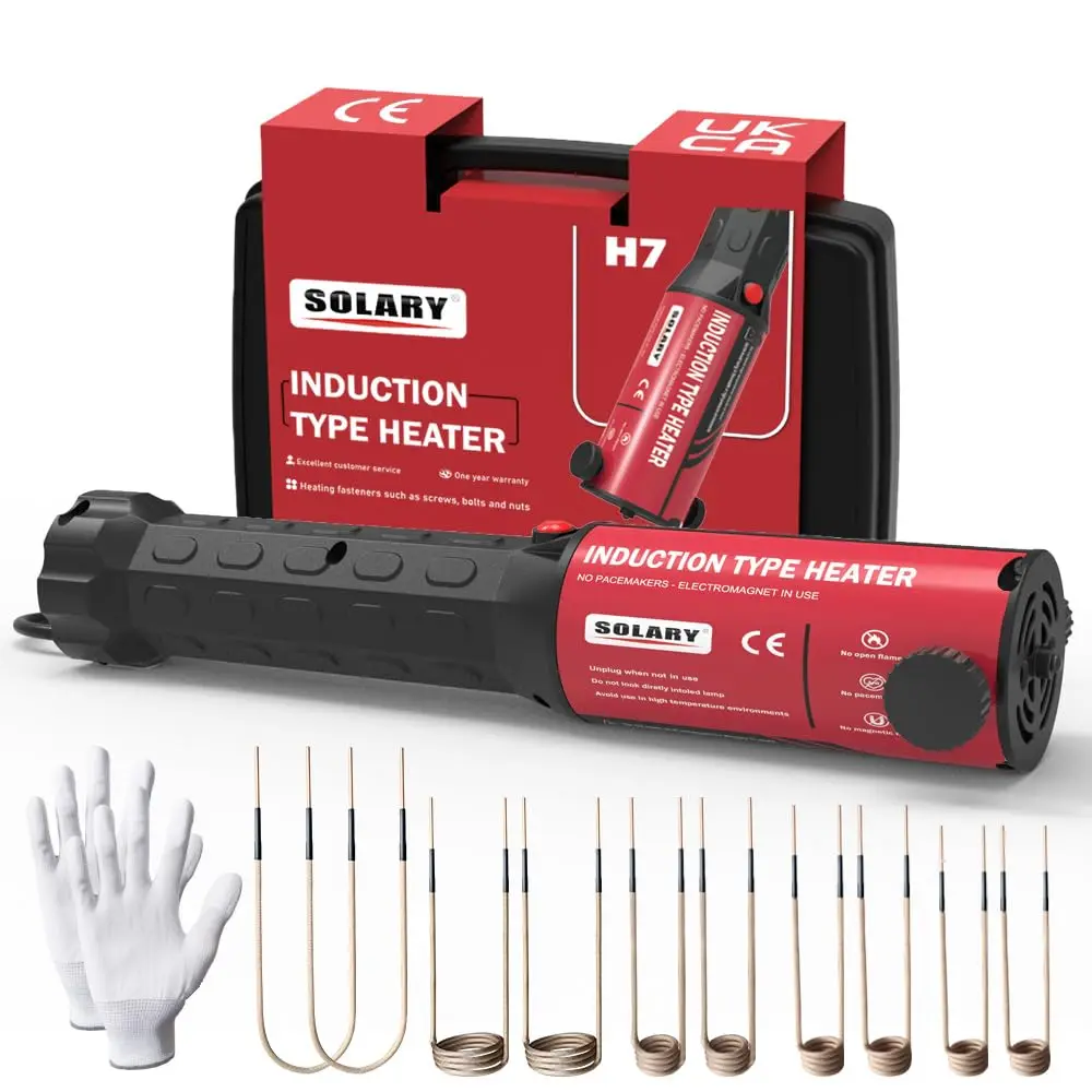 Solary Professional Induction Bolt Heater Kit: 110V 1200W High Power Magnetic Tool for Removing Seized Rusted Automotive Bolts