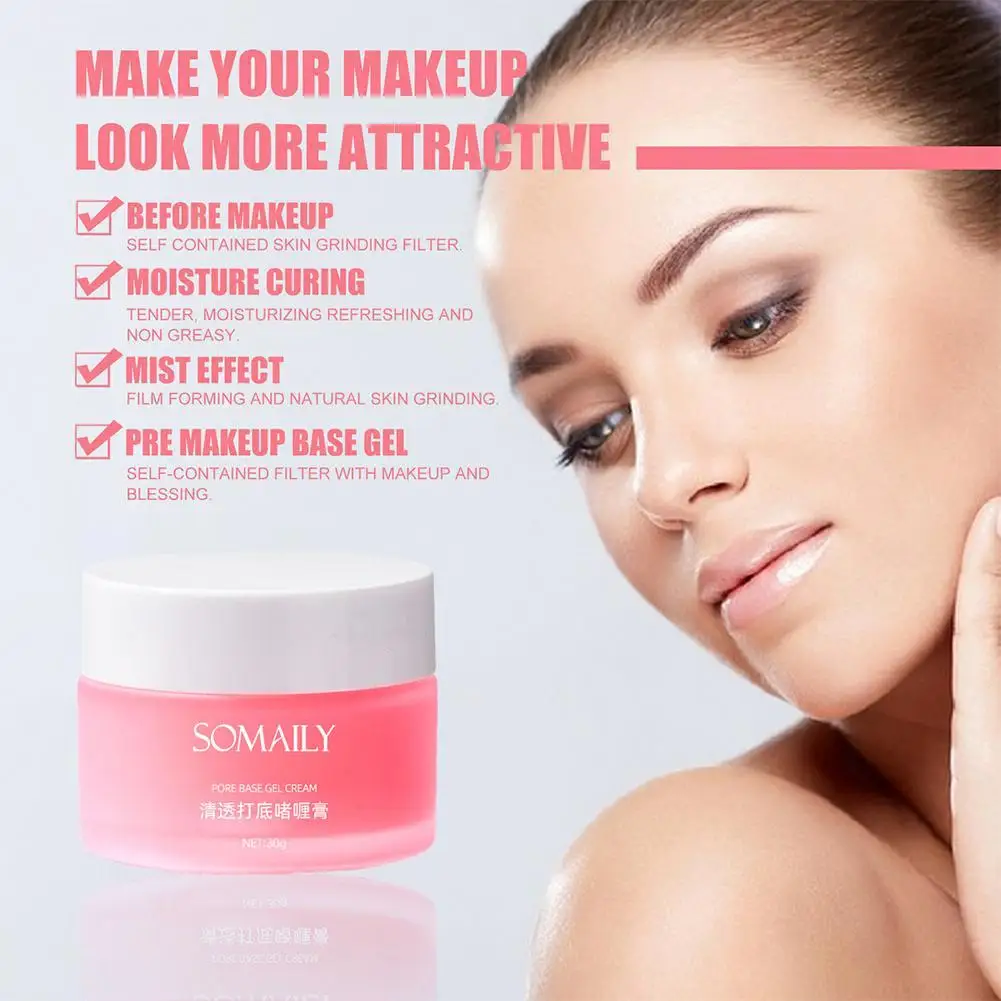 30 جرام ترطيب الوجه التمهيدي ماكياج قاعدة كريم المسام إخفاء كريم غير مرئية قاعدة المسام هلام الوجه المخفي دائم طويل ماكياج Y1E4