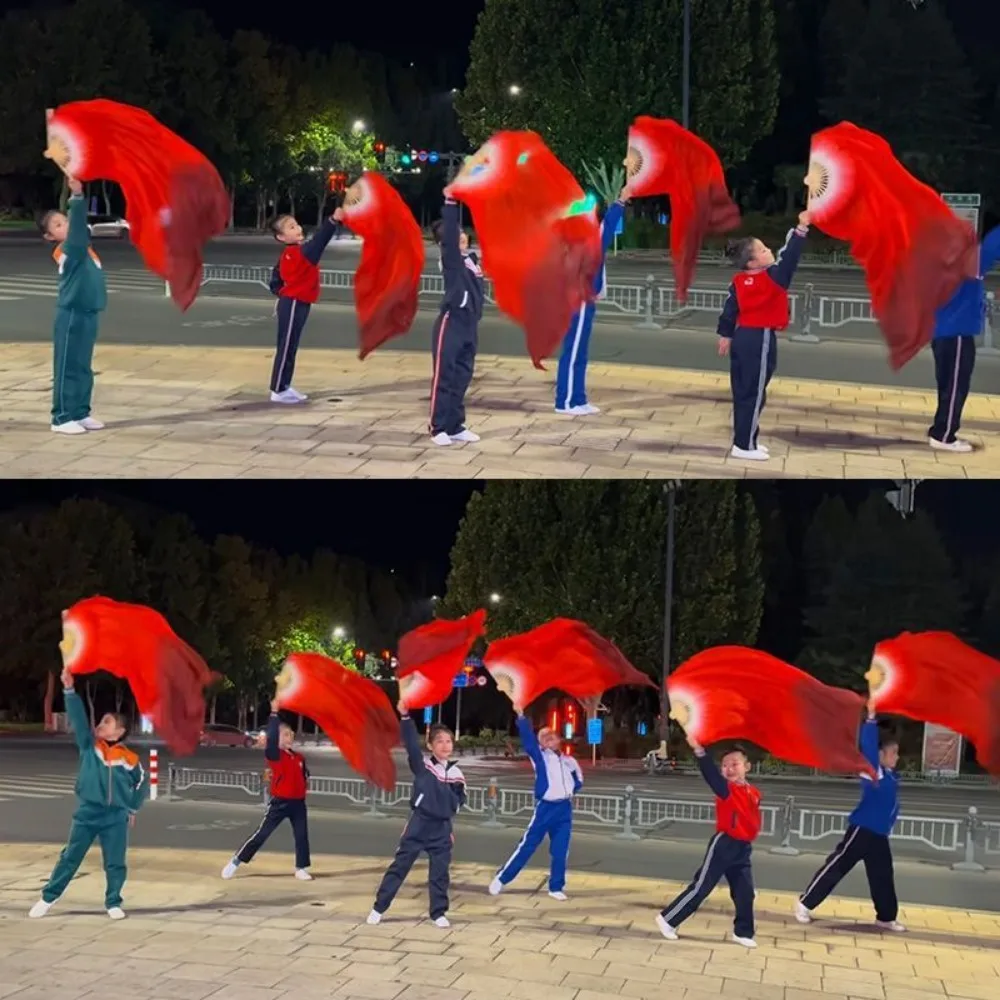 

Горячая распродажа: Веер для танца живота с градиентной окраской, разноцветный, 120 см, имитация шелкового веера из вискозы, аксессуары для танцев