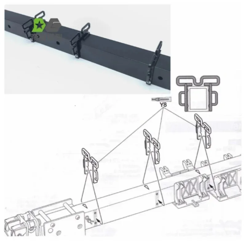 مجموعة واحدة من بطاقة الخط المعدني المحاكاة - جزء DIY بمقياس 1/14 لـ RC Truck Wrecker (مناسب VOLVO FH16 750)