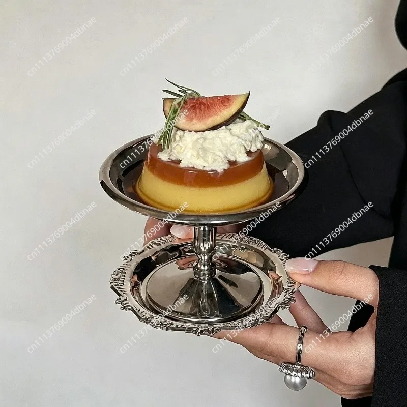 Stainless steel court style goblet dessert pudding cup ice cream custard bowl photo props