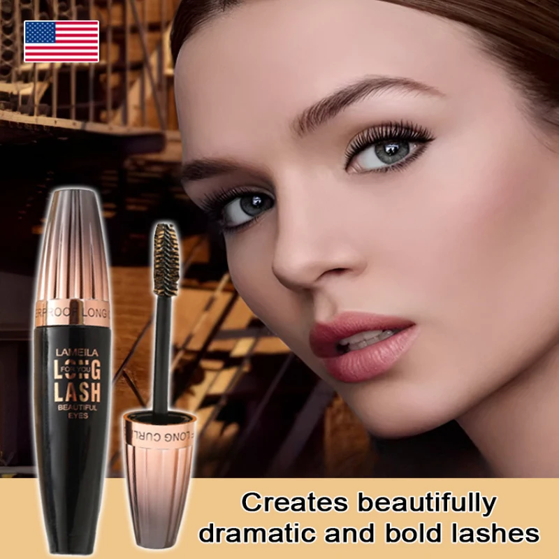 Mascara waterproof sweatproof non-smudging fiber length wholesale thick styling non-removal makeup quick drying priming curling