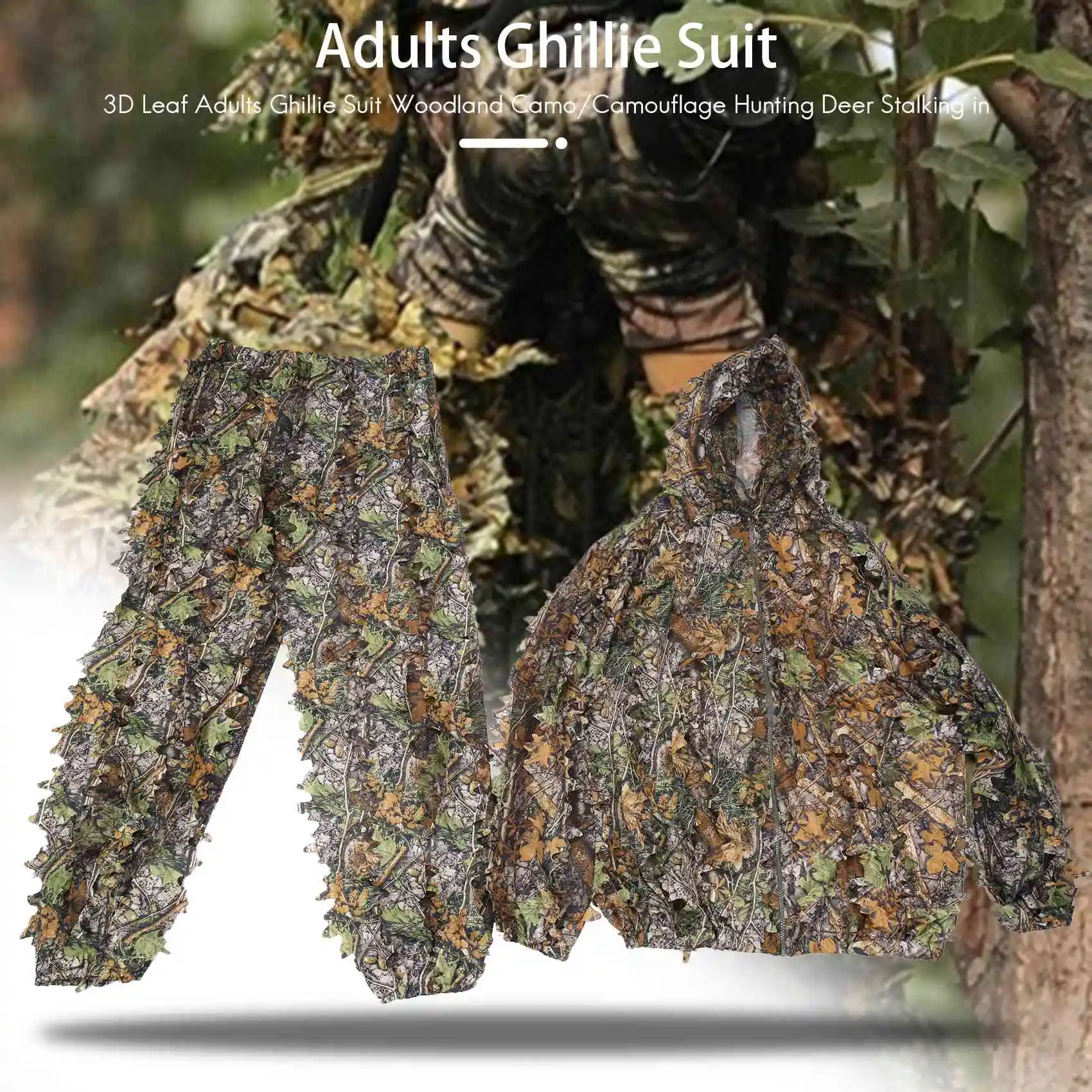 HOT 3D Leaf Adultos Terno Camo/Camuflagem Caça Deer Stalking em