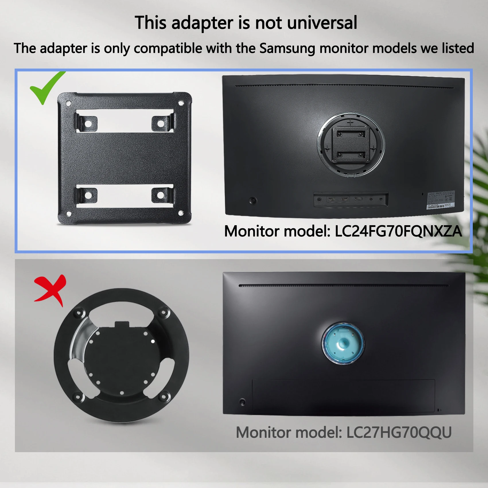 

24/27 Inch Display OEM Wall Mount VESA Adapter Bracket CFG70 C24FG70FQ C27FG70FQ C24FG70FQN C24FG70FQE C27FG70FQN C27FG70FQE