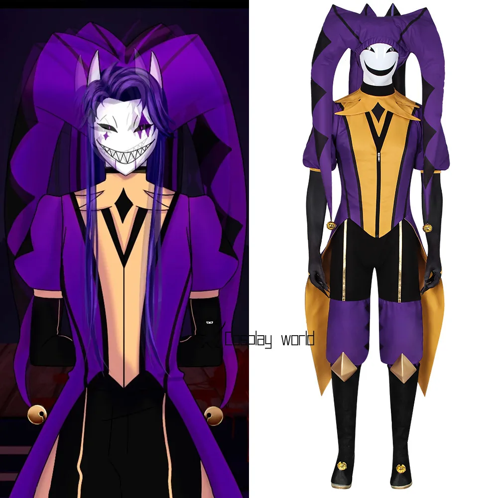 

The Freak Circus Jester Cosplay Costume Full Set Uniform Role Play Halloween Carnival Party Outfit for Men