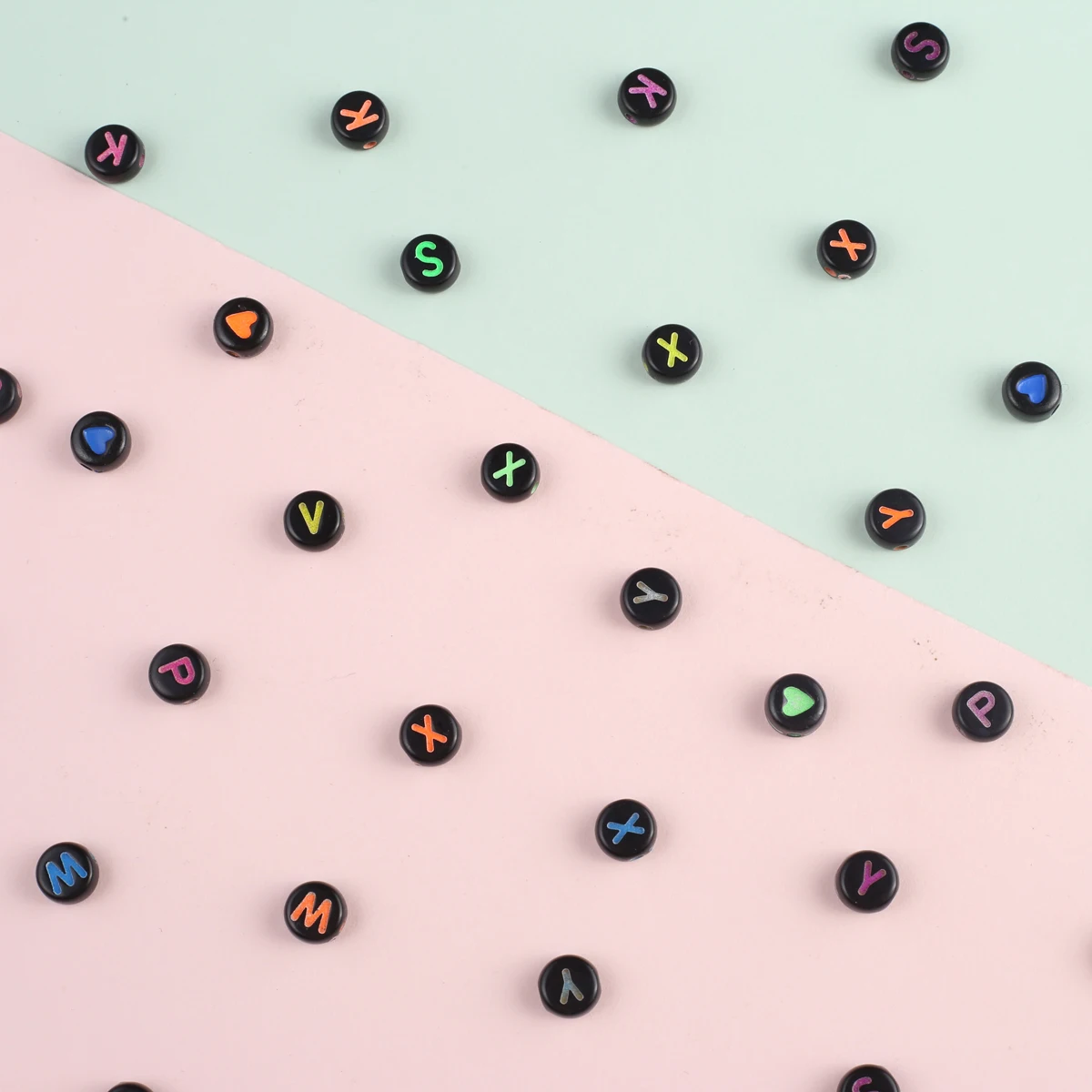 English Letter Acrylic Bead Set for Making Couple Bracelets Necklaces Name Spelling Accessories Gift Box Wholesale Mix