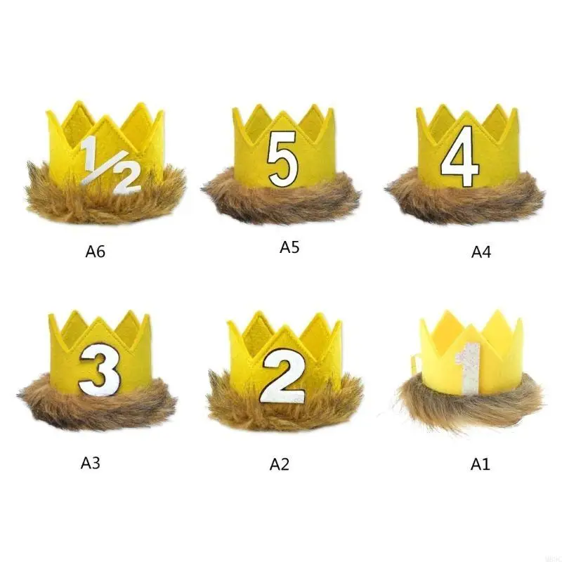 M89C Birthday Crown for Birthday Party First Birthday Hat For Photo Booth Props Gift