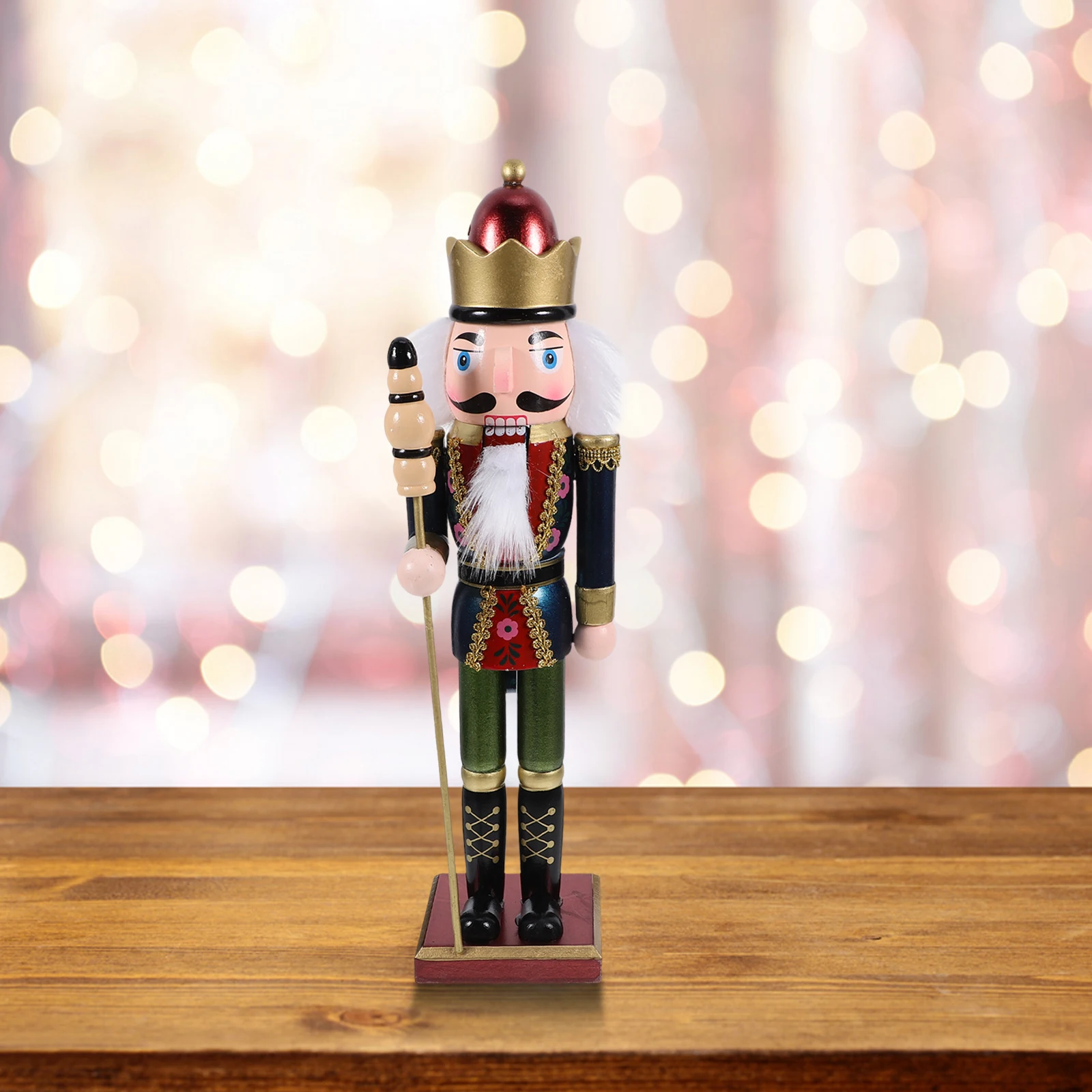 

Scepter Nutcracker Statue Man Christmas Decorations Wood Decorative Soldier Ornament