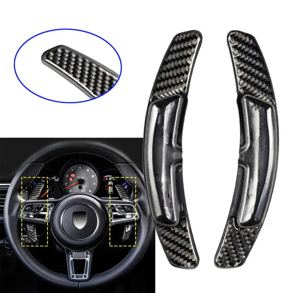 Accessories For Porsche 991 911 718 Panamera Macan Cayenne Carbon Fiber PDK Steering Wheel Shift Paddle Extend Trim