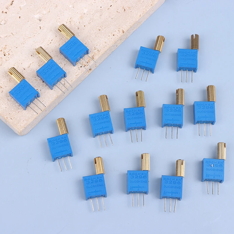 5PCS 3296W Multi-turn Adjustable Potentiometer 1K2K5K10K20K50K100K200K500K1M Metal Shaft Long Handle