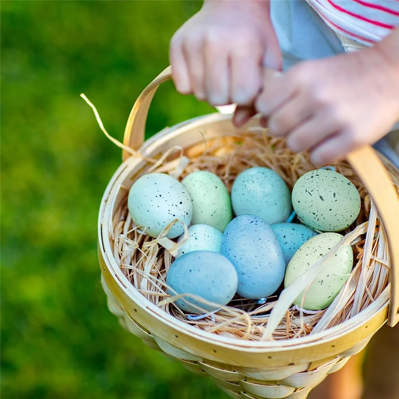 ABUL-40 pezzi di uova di Pasqua uova di schiuma maculate artificiali uova decorative verde blu pastello 2,1 pollici per la decorazione della tavola di Pasqua neutra