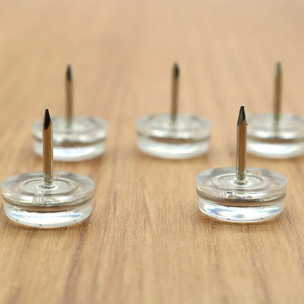 

20Pcs Furniture Nails Non Slip Protective Pads Thickened Clear Plastic Sofa Tacks Chair Table Legs Floor Scratch Proof Noise