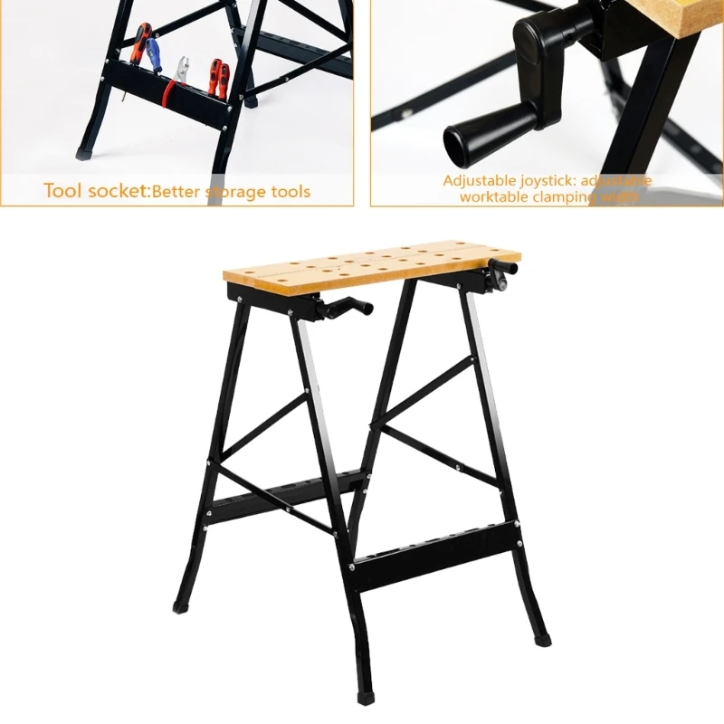 Portable Workbench,Large Load Capacity Folding Work Table & Sawhorse,Woodworking Carpentry Workbench