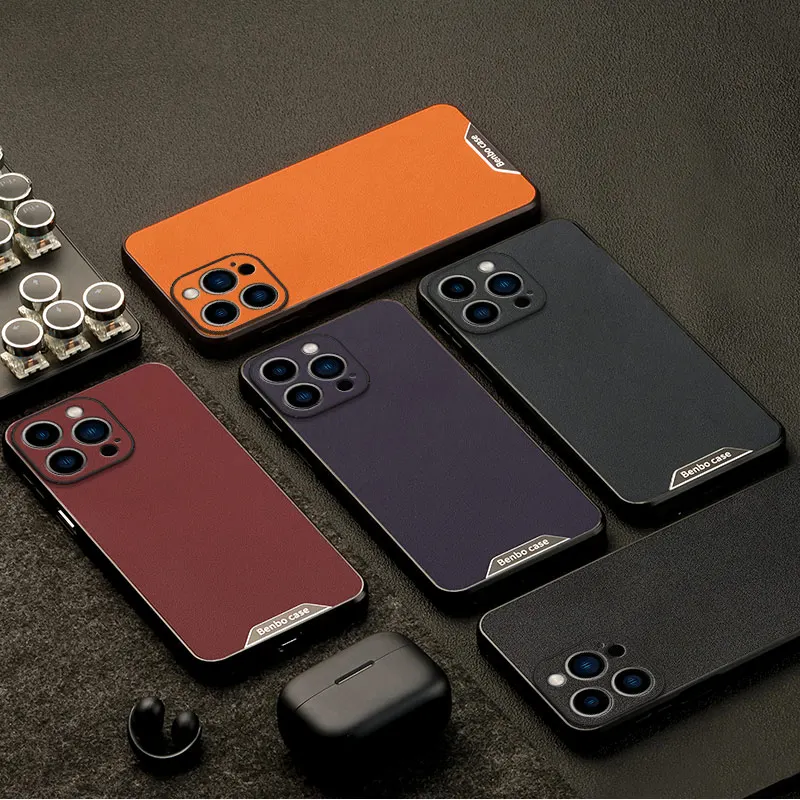 Luxuriöse Benbo-Leder-Handyhülle für iPhone 11 12 13 14 15 16 Plus 17 e Pro Max Air Modische Stoßfeste Rückseite Fundas – Detail 10