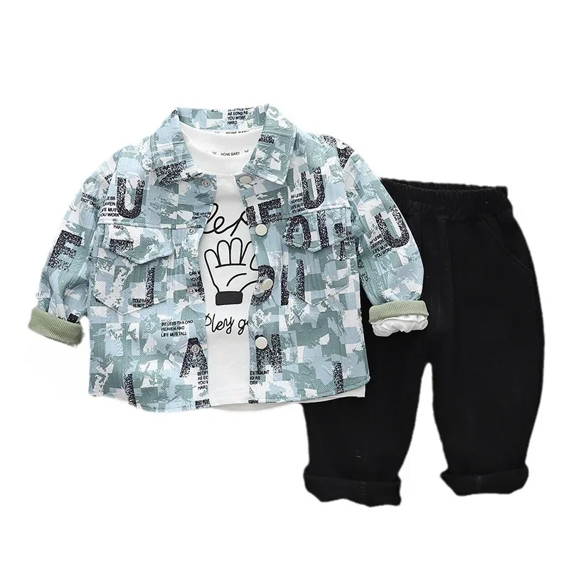 

New Spring Autumn Baby Girls Clothes Children Boys Jacket T-Shirt Pants 3Pcs/Set Toddler Clothing Infant Costume Kids Tracksuits