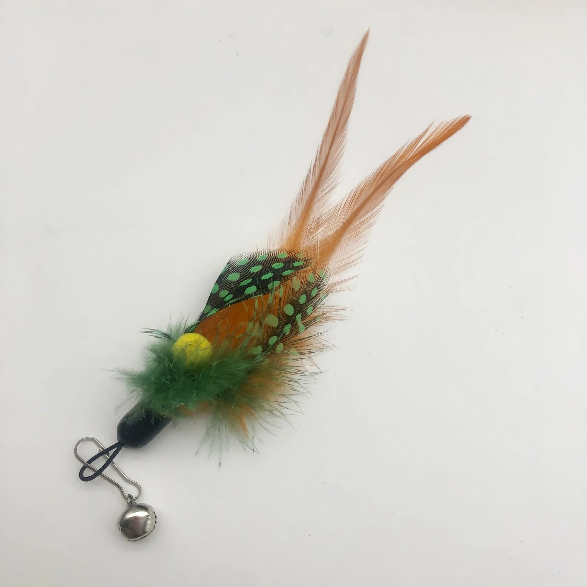 2 قطعة مزيج عشوائي نقطة ريشة استبدال رئيس القط دعابة عصا لعبة القط الحيوانات الأليفة #2