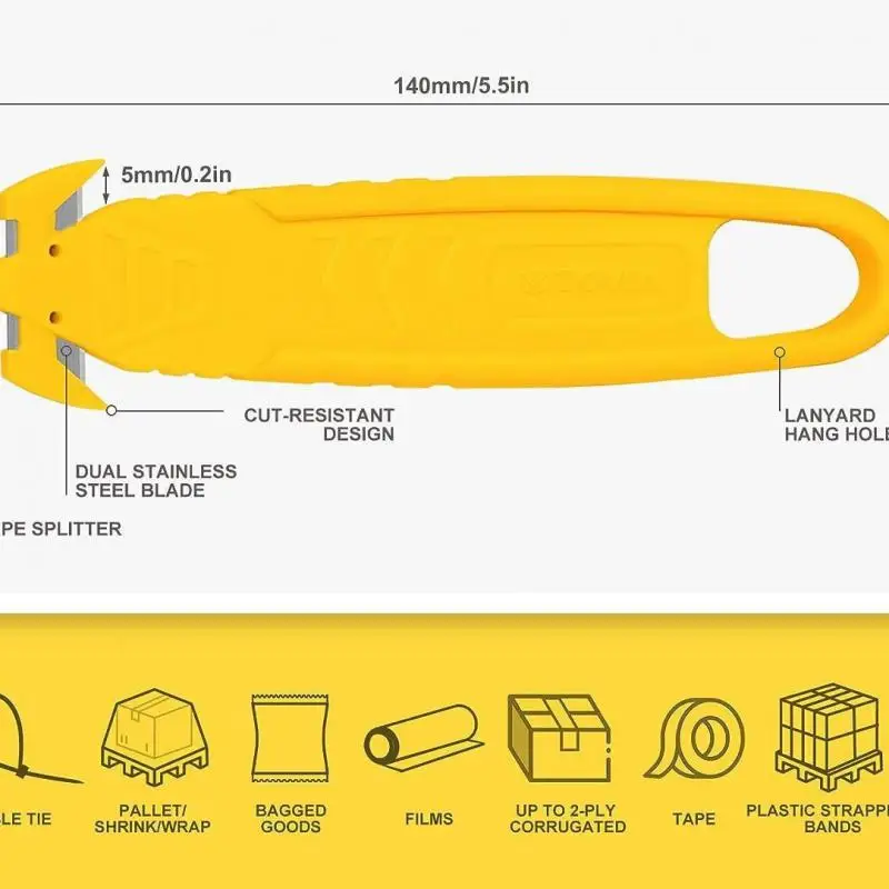 Safety Box Cutter Opener Knife Utility Security For Cutting Box Carton Parcel Package Tape House Office Knife Tools Christmas 