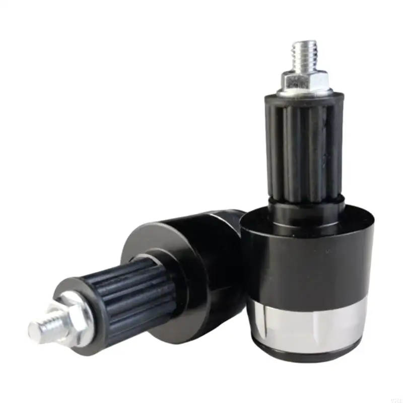 M76E Quick Install Anti Slip Motorcycle Handlebar Plugs with Lightweight Aluminum Construction Handlebars End Caps for Travel