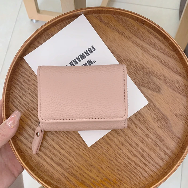 

2025 women's Korean version simple short three fold wallet large capacity new multifunctional zero money bag