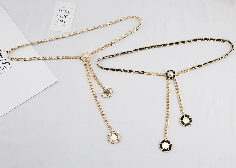 

European and American Chain Belt Women's Fashion Metal Belt Decoration with Skirt Thin Waist Chain Chain Accessories Ins Tide