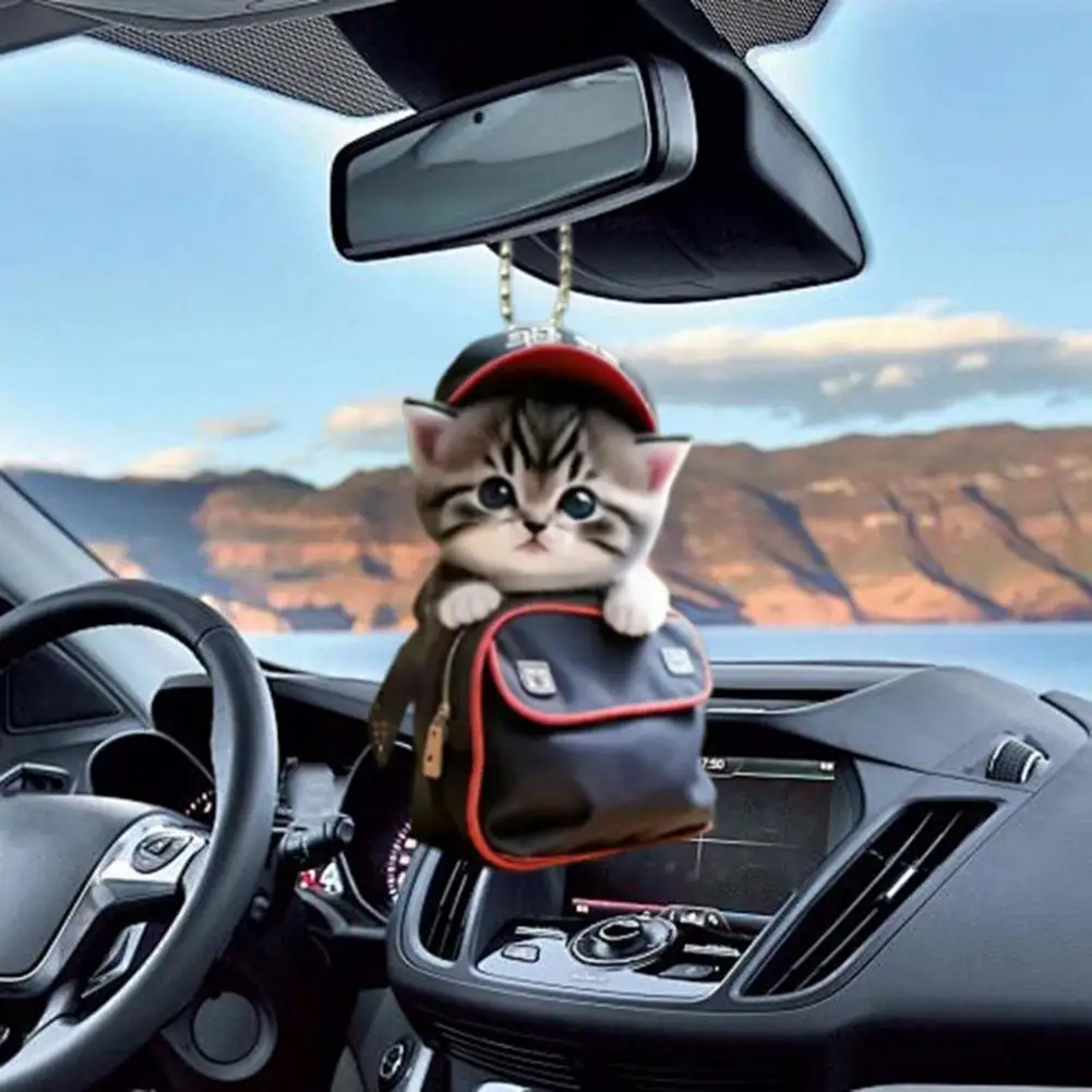 Cat-shaped Car Accessory Modern Cat-shaped Decor Realistic Cat Shaped Pendant Car Hanging Decoration Acrylic Christmas for Auto