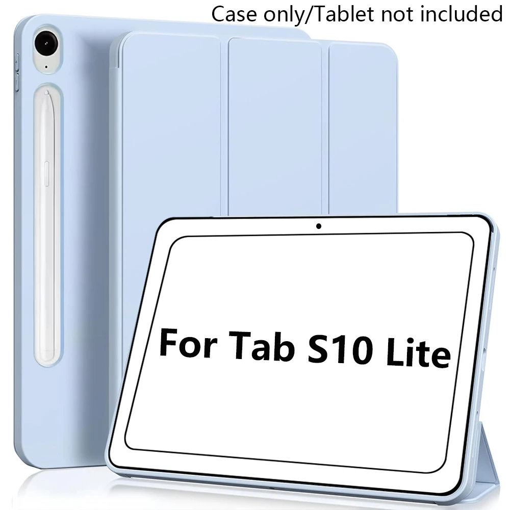 Smart Case für Galaxy Tab S10 Lite/S10 FE/S9 FE 10,9 Zoll SM-X400/X406B/X520/X526B Dreifach Faltbare Standhülle mit Weicher TPU-Rückseite