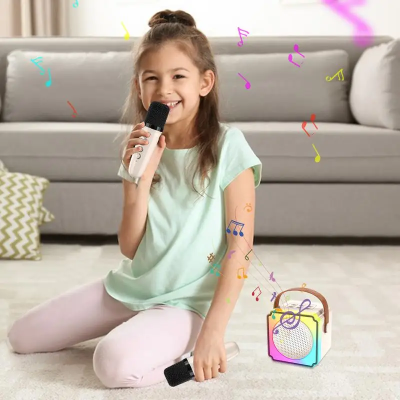 Portable Microphone And Speaker Kids Karaoke Machine Microphone With Speaker Karaoke Mic 4 Voice Portable For All Smartphones